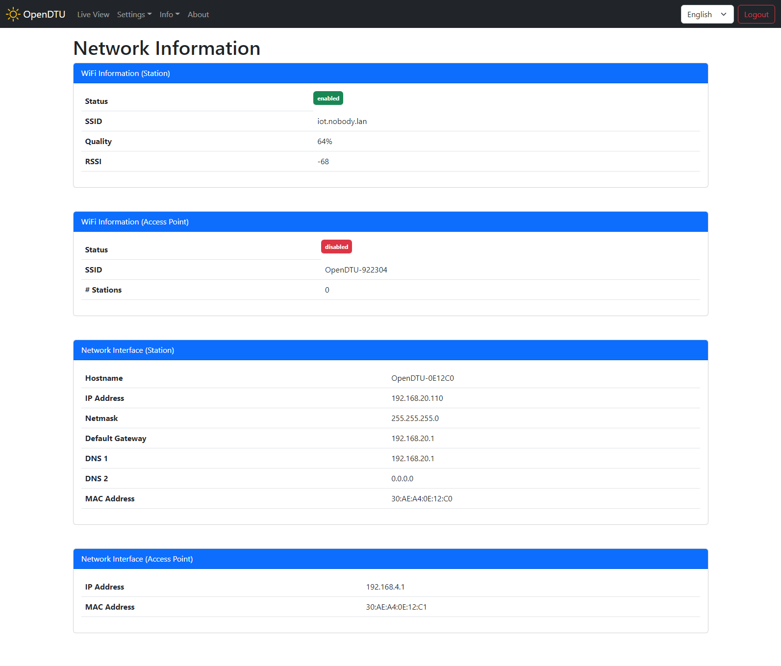 Network Info